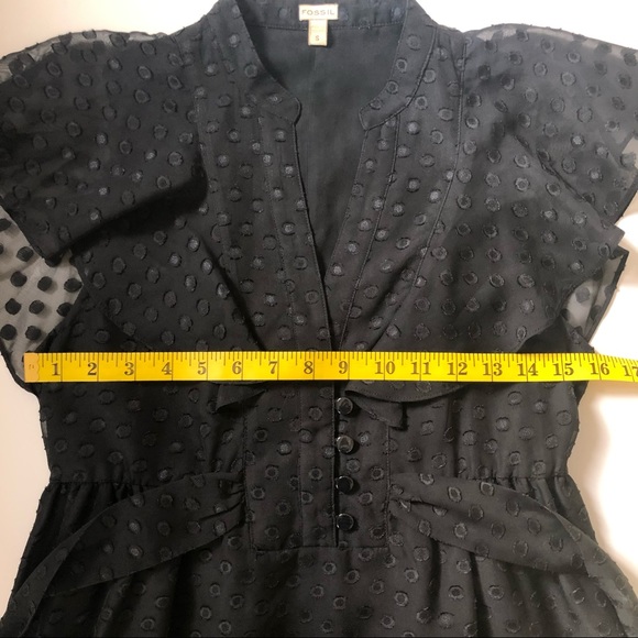 Fossil Black Polka Dot Dress Size S - Picture 8 of 9